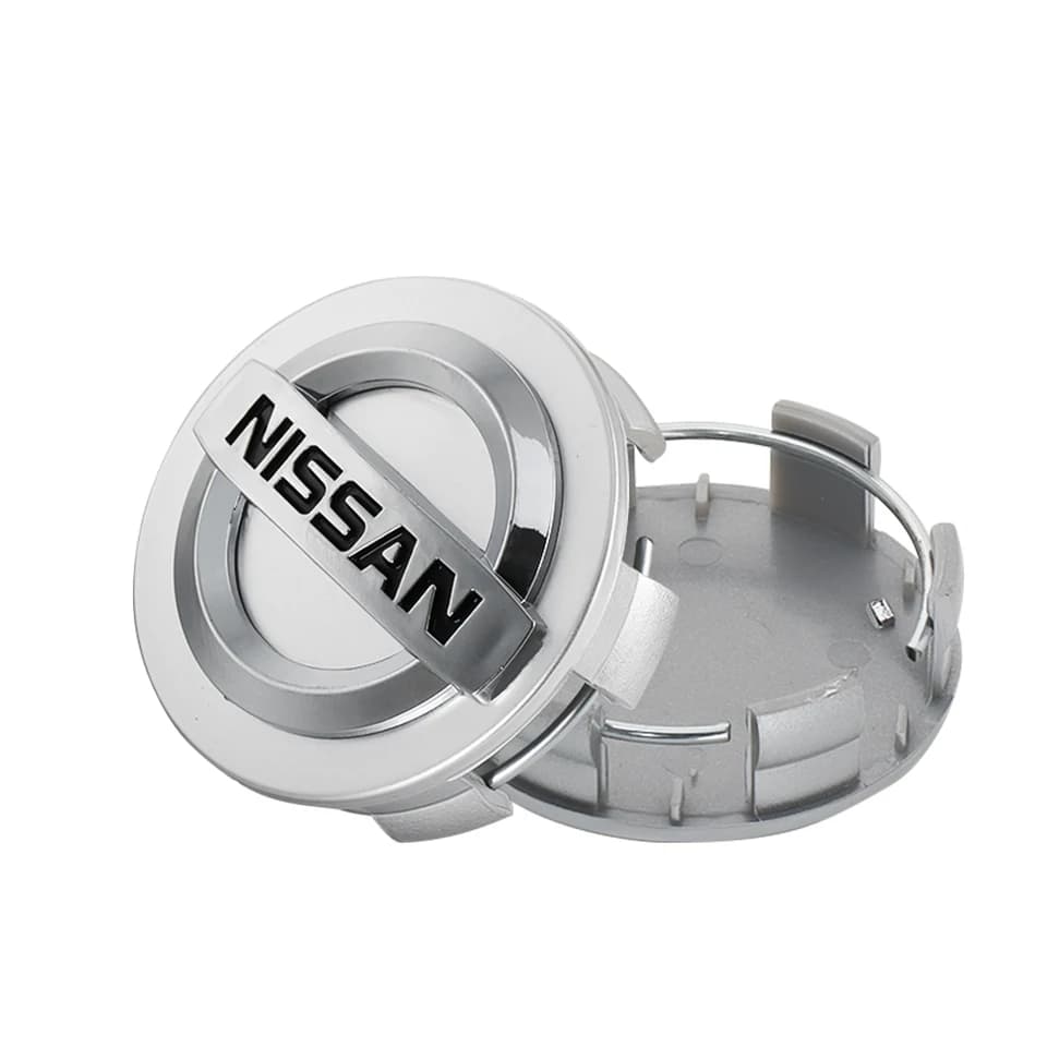 SET 4 Coprimozzo Tappi Nissan Juke Micra Navara Leaf 60mm Compatibile GRIGIO Cromato Borchie Ruote in Coprimozzi Solgeny - Besate, commercioVirtuoso.it