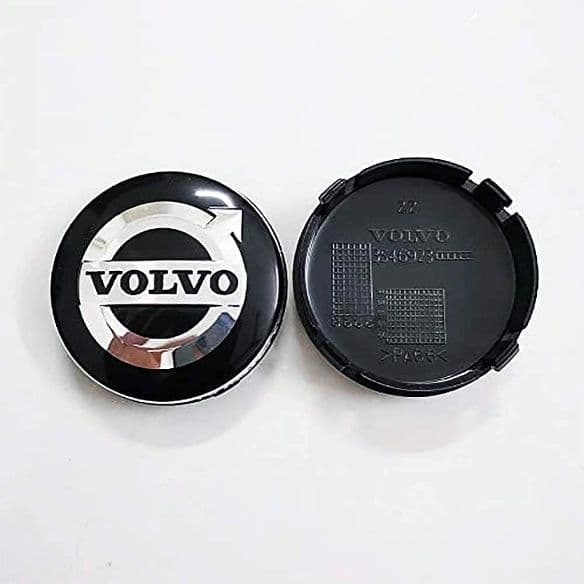 4 Coprimozzi Tappi Borchie VOLVO XC-90/XC90 XC70 XC60 V40 64mm Compatibile Nero Cromato Cerchi in Lega in Coprimozzi Solgeny - Besate, commercioVirtuoso.it