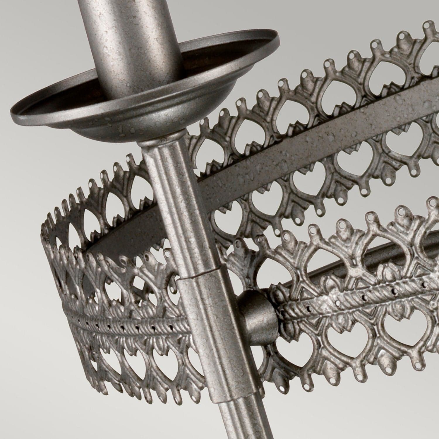 Lampadario Industrial Nordico Crown Acciaio Ferro Cancello 3 Luci E14 in Lampade a sospensione LuceArt - Montecorvino Pugliano, commercioVirtuoso.it