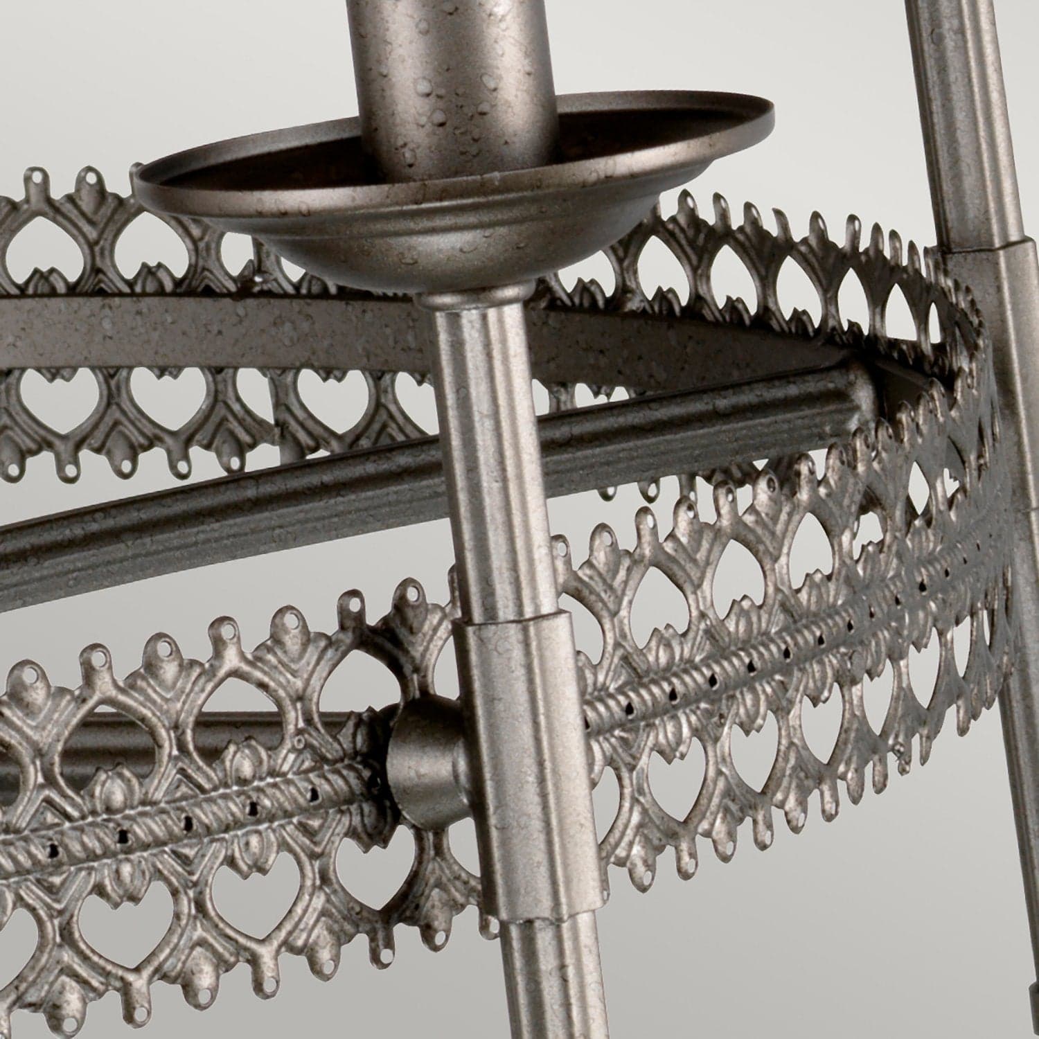 Lampadario Industrial Nordico Crown Acciaio Ferro Cancello 6 Luci E14 in Lampade a sospensione LuceArt - Montecorvino Pugliano, commercioVirtuoso.it