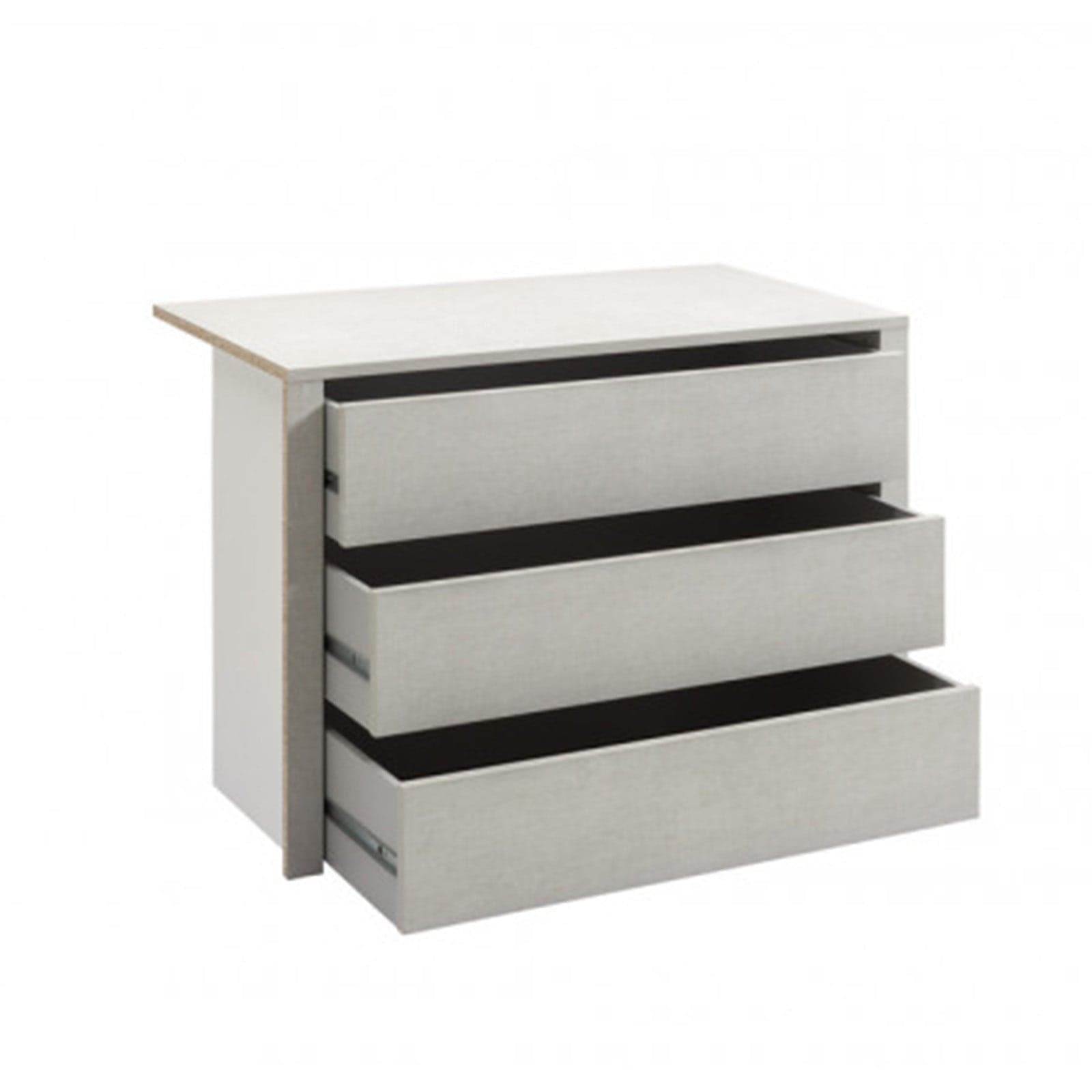 Cassettiera interna per armadio con 3 cassetti grigio effetto tessuto 72 x h 69 cm in Bauli Decor Space - Altamura, commercioVirtuoso.it