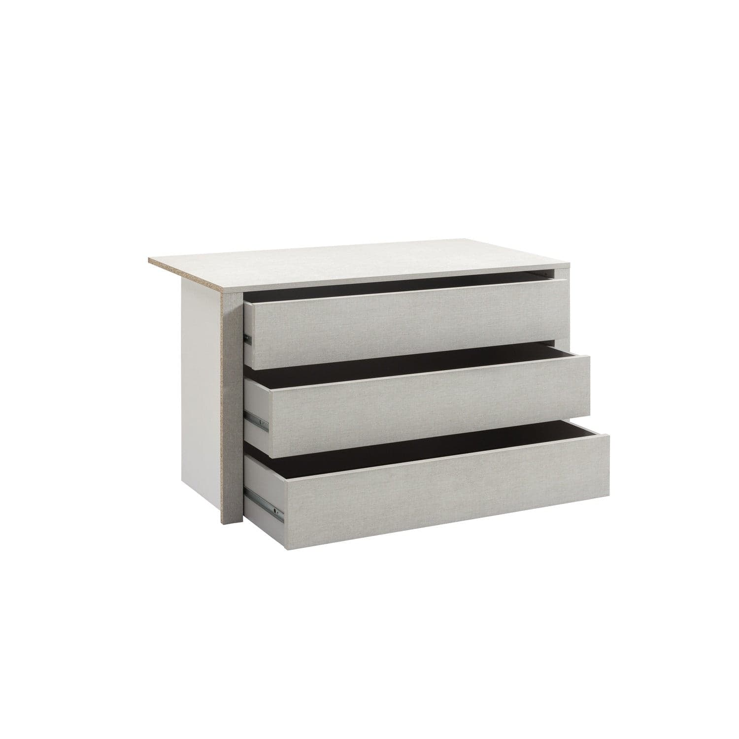 Cassettiera interna per armadio con 3 cassetti grigio effetto tessuto 99 x h 69 cm in Bauli Decor Space - Altamura, commercioVirtuoso.it