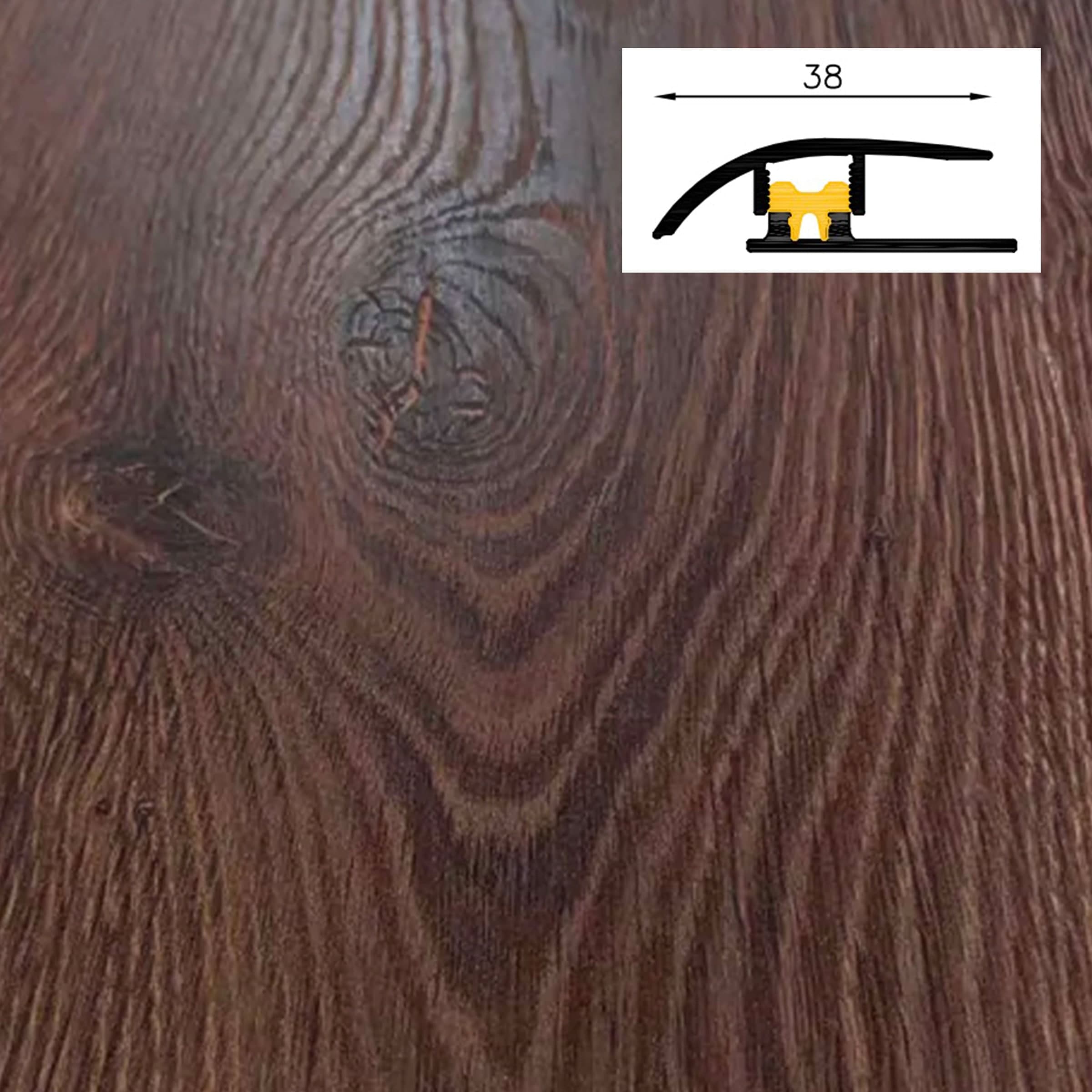 Barra da 90cm di PROFILO GIUNTO in Alluminio Gamma Laminati - Piatto o a discesa (base+coperchio) - 25