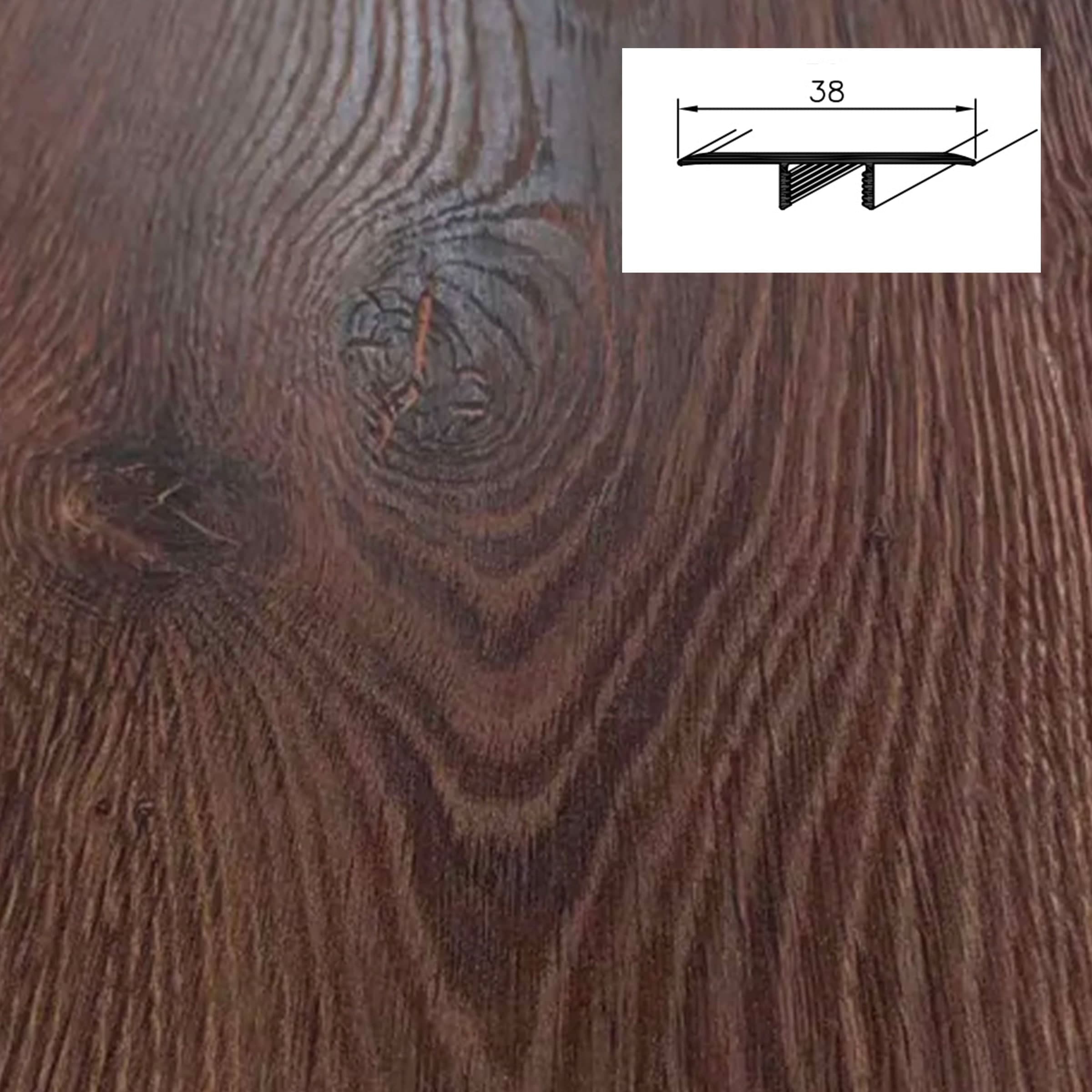 Barra da 90cm di PROFILO GIUNTO in Alluminio Gamma Laminati - Piatto o a discesa (base+coperchio) - 24
