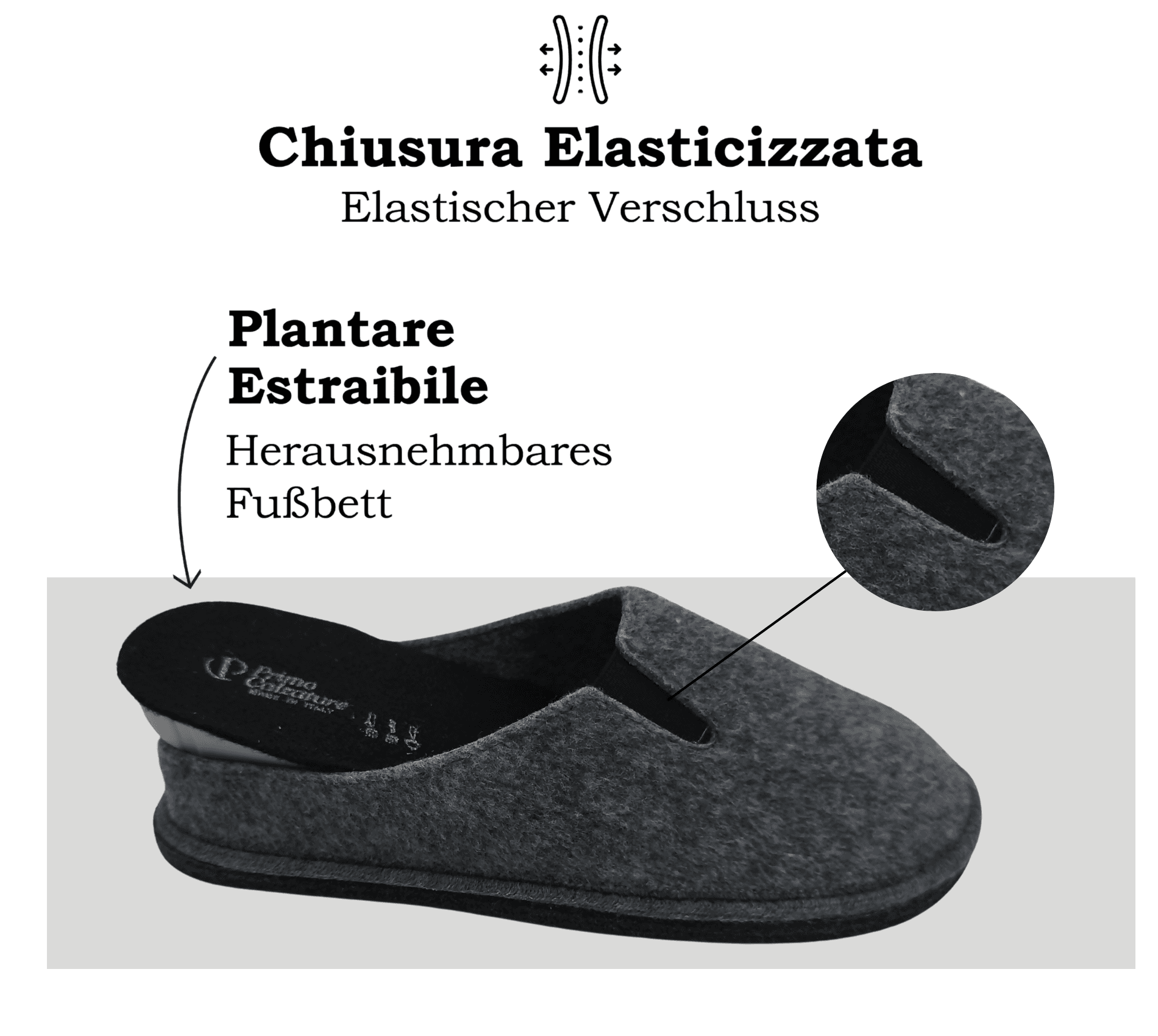 Primo Calzature Ottime Pantofole Chiuse da Uomo, Ciabatte Invernali per Casa, Soletta in Memory Foam, Plantare Estraibile, 100% Made in Italy in Pantofole Primo Calzature - Venezia, commercioVirtuoso.it