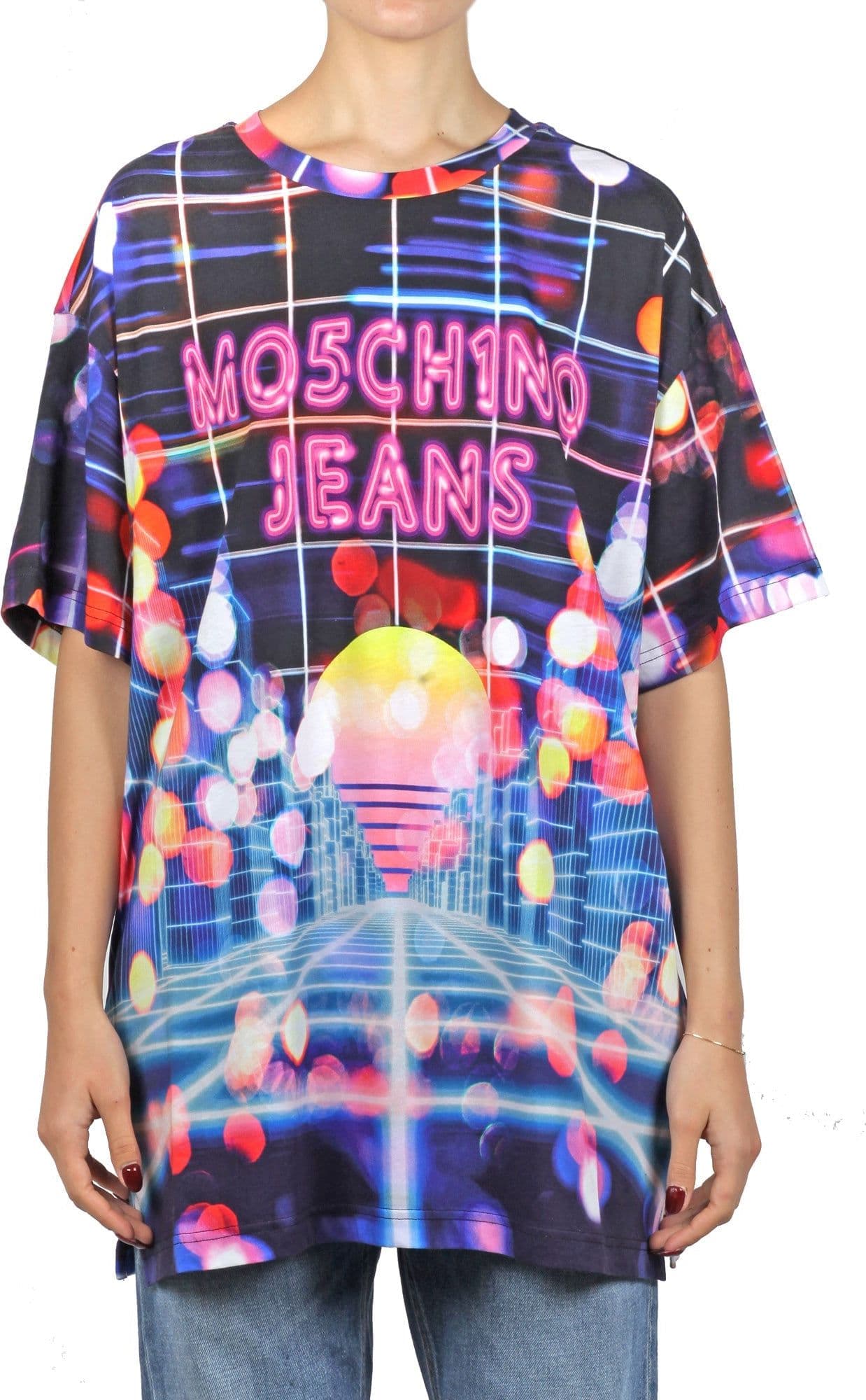 MO5CH1NO JEANS - MOSCHINO MO5CH1NO JEANS - Moschino - T-shirt - 421600 - Multicolor da donna in T-shirt Drestige - Casamassima, commercioVirtuoso.it