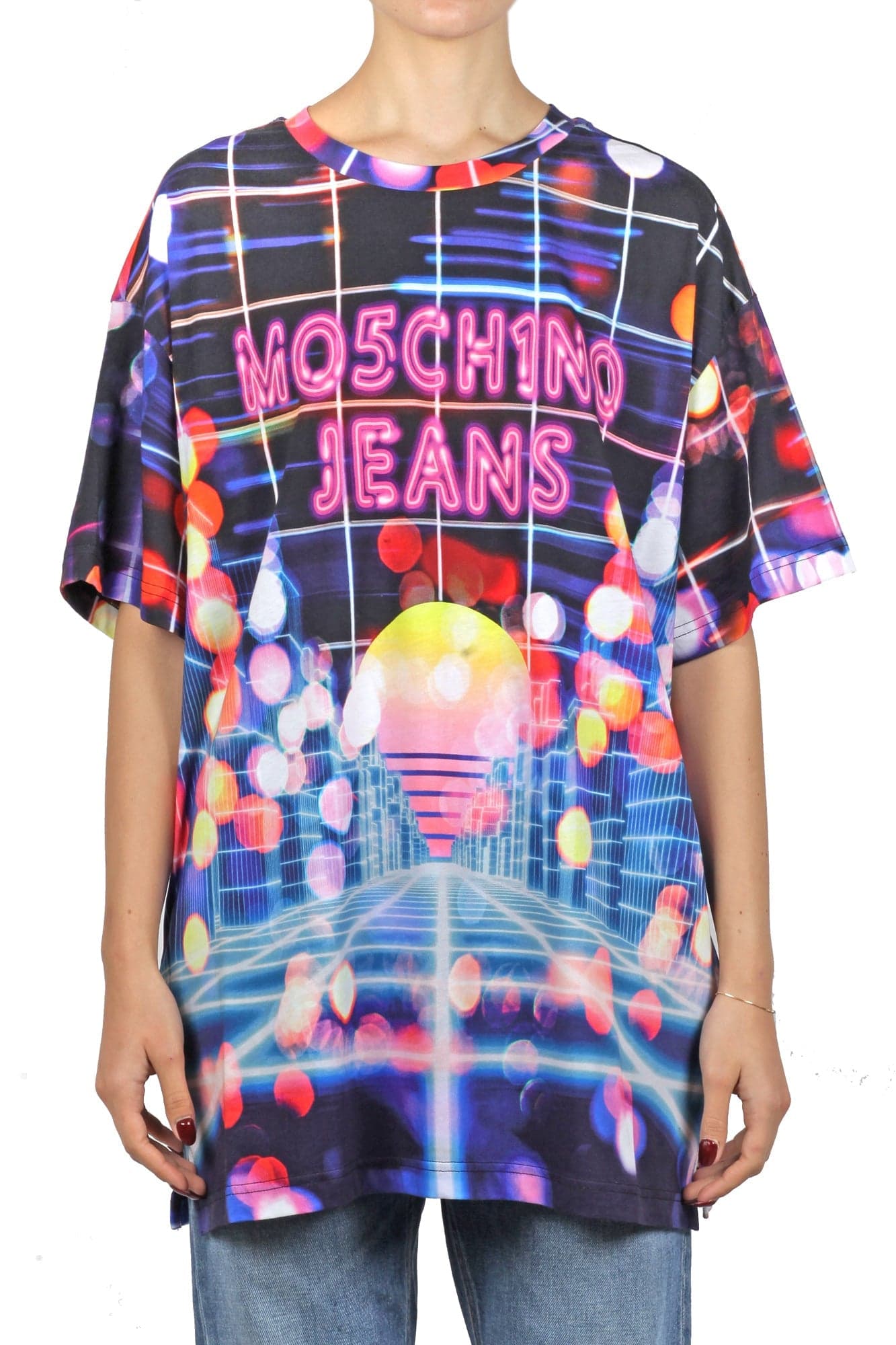 MO5CH1NO JEANS - MOSCHINO MO5CH1NO JEANS - Moschino - T-shirt - 421600 - Multicolor da donna in T-shirt Drestige - Casamassima, commercioVirtuoso.it