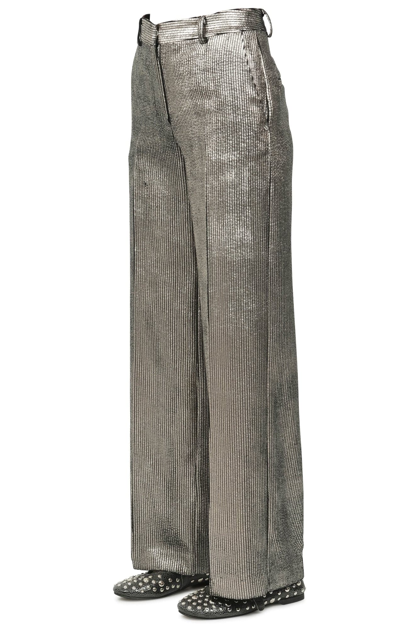 OTTOD'AME Ottod'ame - Pantalone - 461125 - Nero/Platino da donna in Pantaloni Drestige - Casamassima, commercioVirtuoso.it