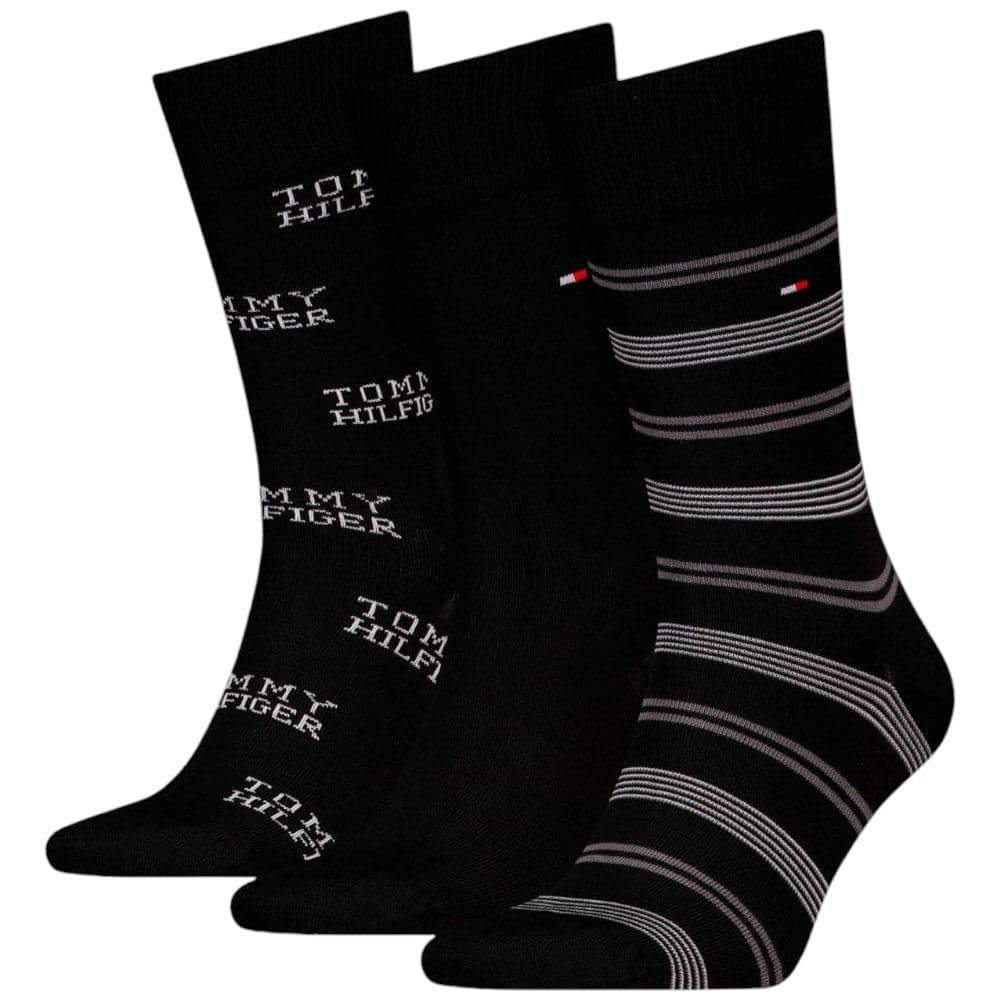 Tommy Hilfiger pack 3 paia calze nere in gift box 701229783002 Calzini Tommy Hilfiger