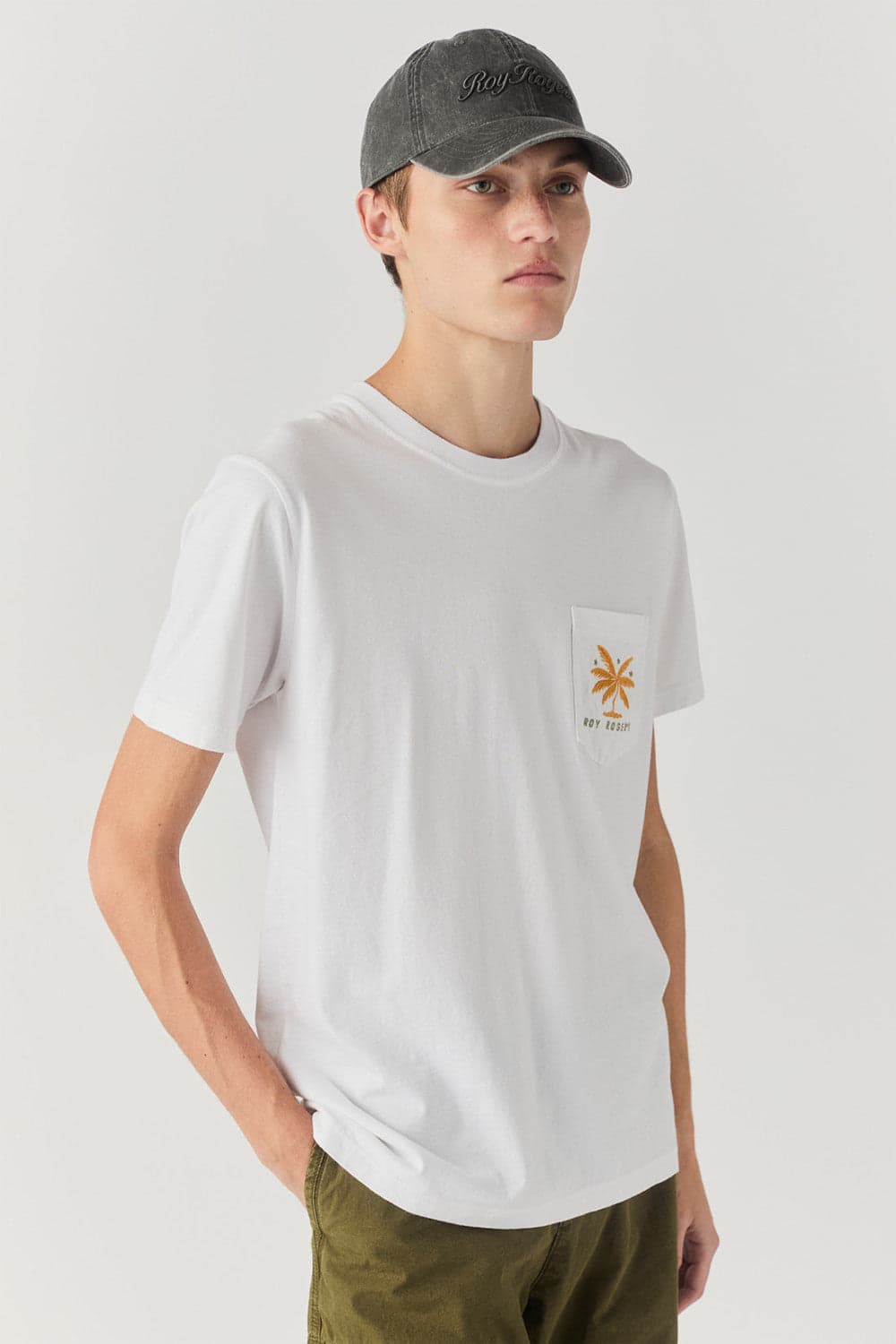 Roy Roger's T-shirt uomo pocket man jersey ric. Palms & tars stone dye
