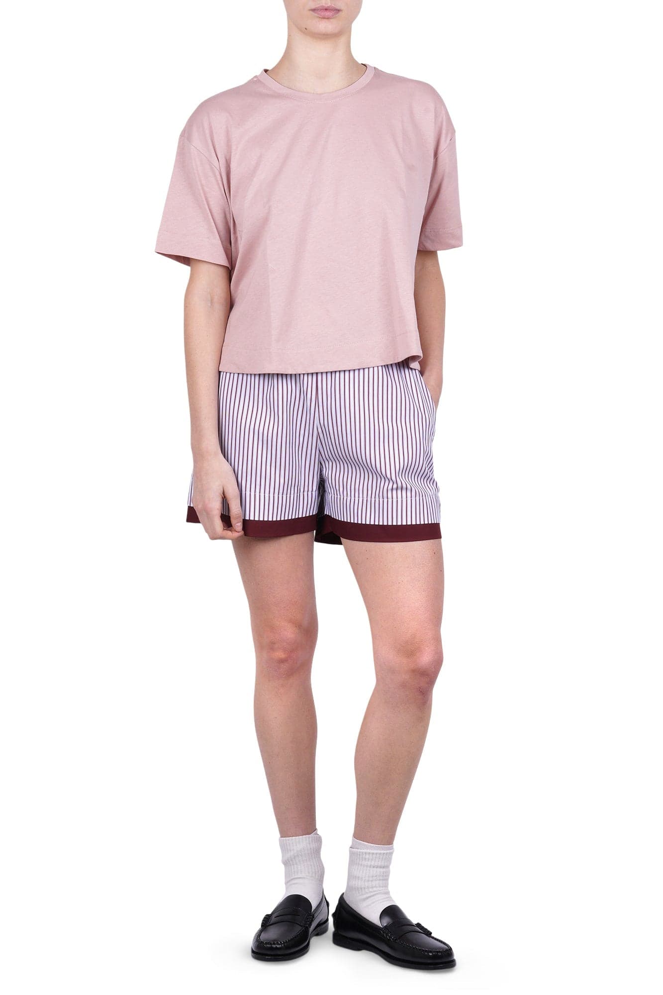 MeME ROAD Meme Road - Shorts - 470276 - Bianco/Bordeaux da donna in Pantaloncini sportivi Drestige - Casamassima, commercioVirtuoso.it