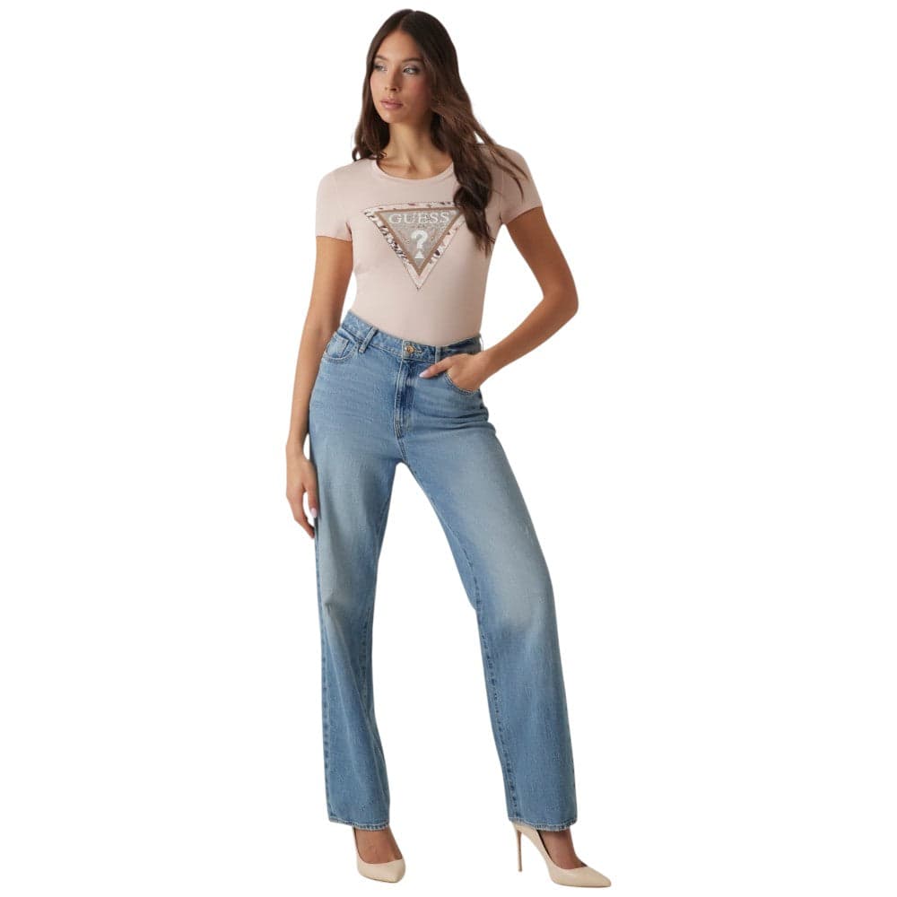 Guess t-shirt rosa salmone Cheeta W5RI22 J1314 G6O3 T-shirt Guess