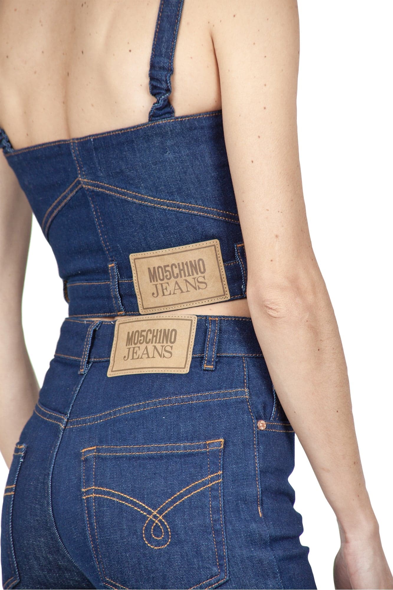 MO5CH1NO JEANS - MOSCHINO MO5CH1NO JEANS - Moschino - Crop top - 430111 - Denim da donna in Pantaloni Drestige - Casamassima, commercioVirtuoso.it