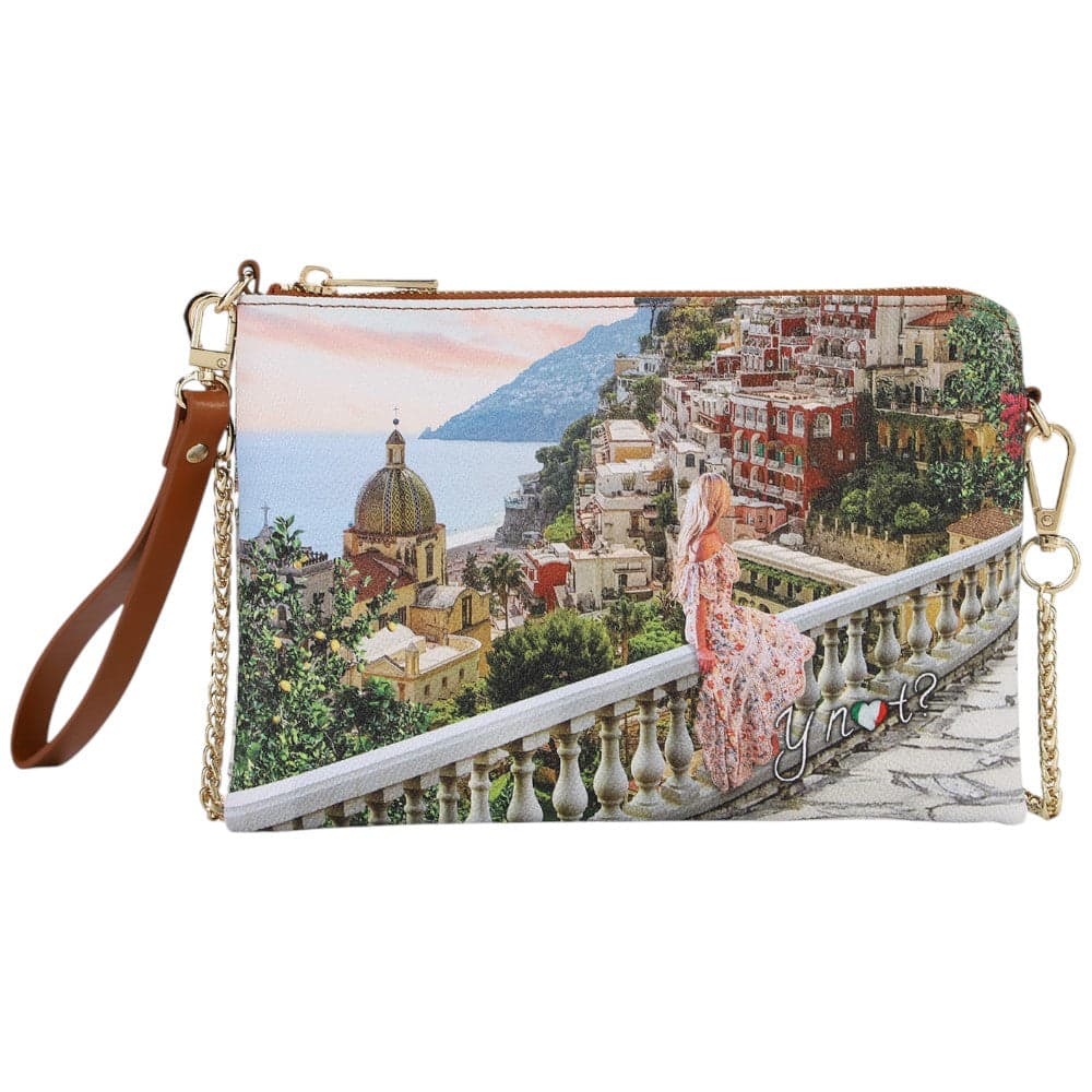 YNot clutch tracolla piatta stampa Drimming Coast YES384S5