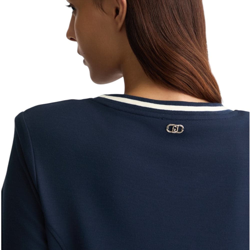 Liu Jo abito corto blu in jersey con bottoni TA5292JS182 93922 Vestiti Liu Jo