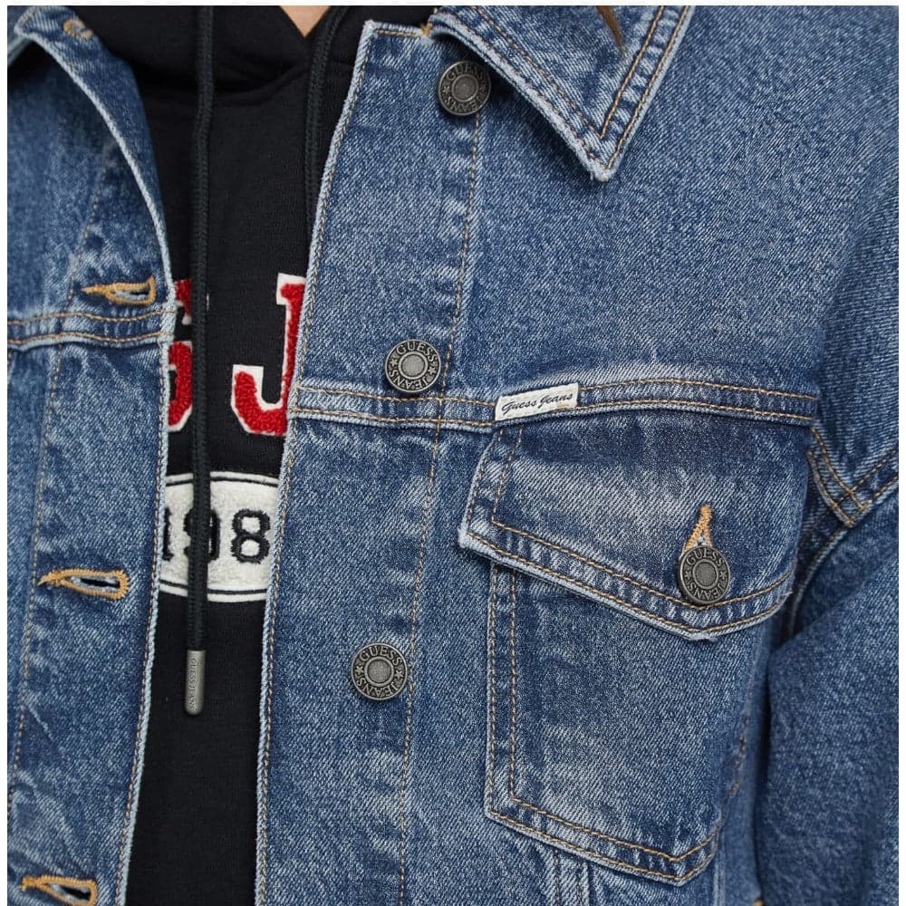 Guess Jeans giubbino jeans oversize trucker W4YN56D5CC3M3DW Giubbini Guess Jeans