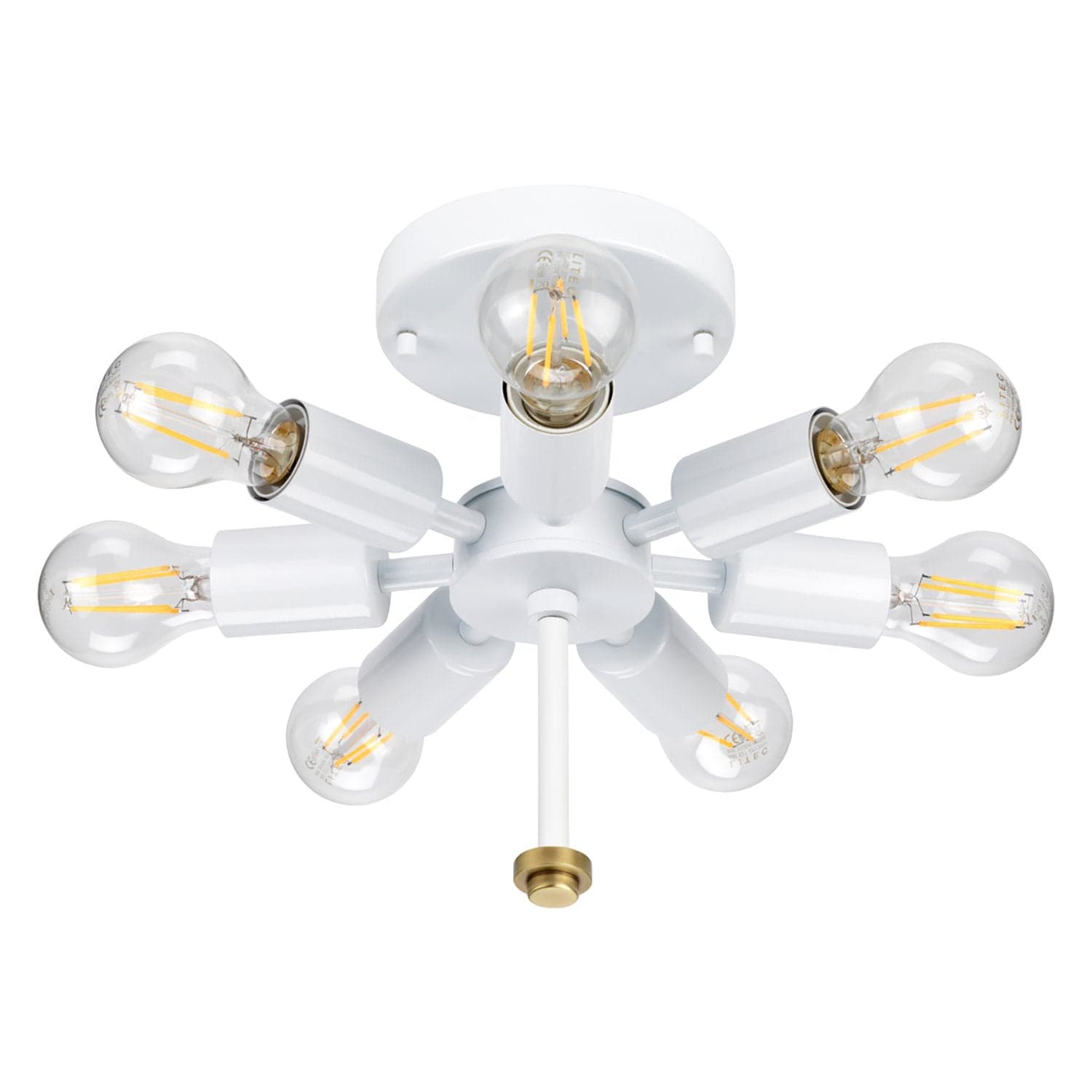 Plafoniera Contemporanea Fletcher Acciaio Ottone Antico 7 Luci E27 in Plafoniere LuceArt - Montecorvino Pugliano, commercioVirtuoso.it