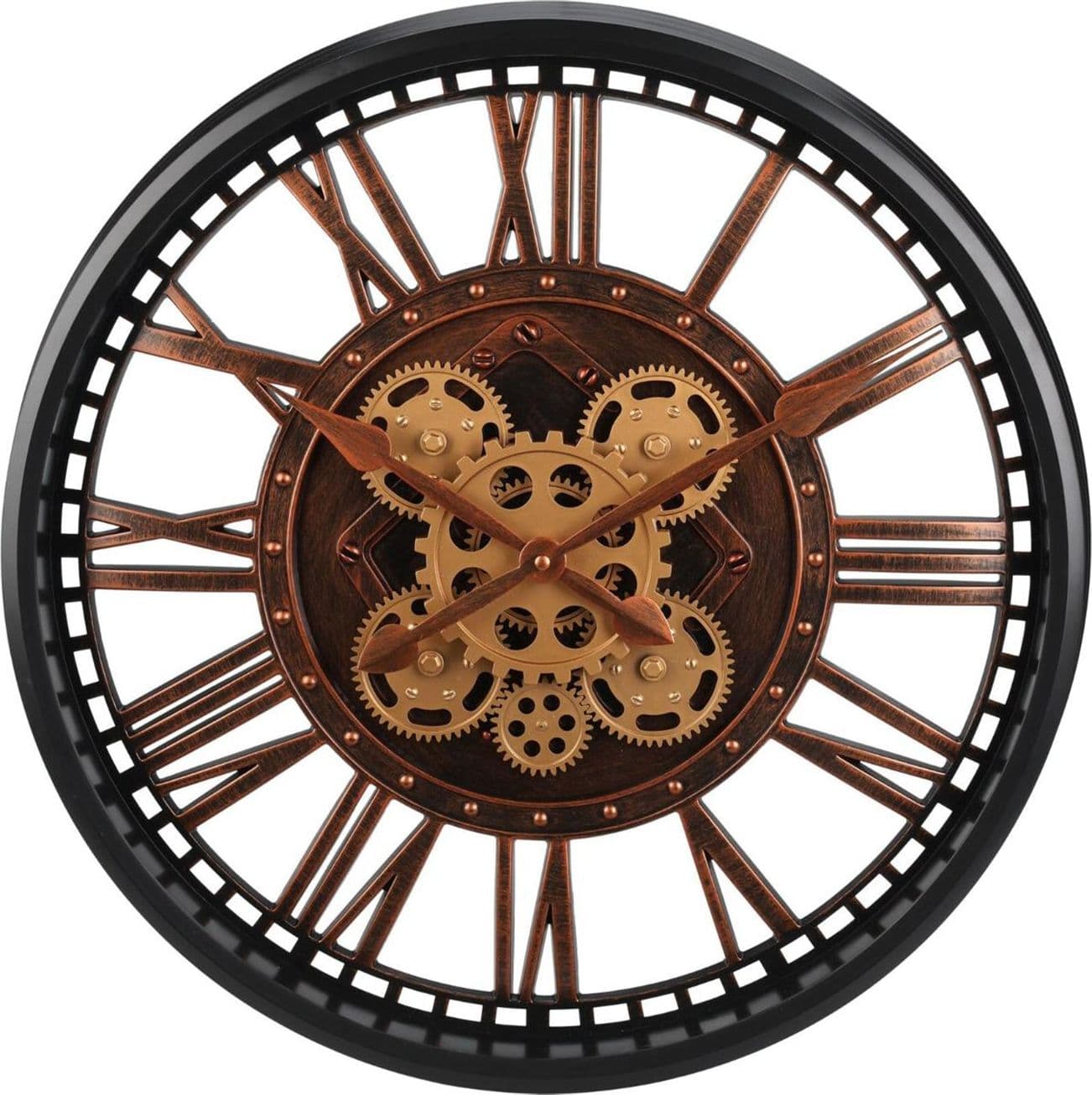Orologio da parete con ingranaggi decorativi Ø 50 cm - 4