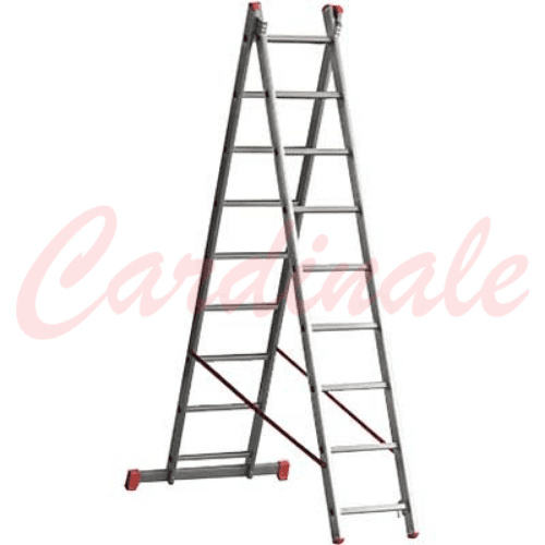 Scala a due elementi OR2 9+9 gradini H4,30mt montante mm73x25 Portata 150kg in Scale multiuso Eternal Brico - Ariano Irpino, commercioVirtuoso.it