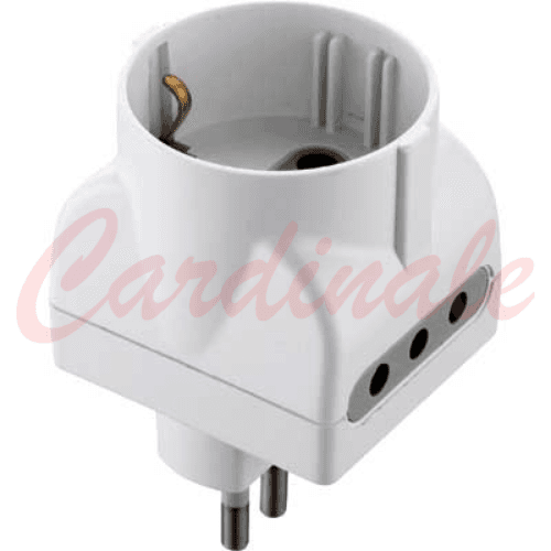 ADATTATORE TRIPLO SCHUKO/BIVALENTE 10A 2P+T prese 10A 2P+T Prese Spine in Adattatori universali da viaggio Eternal Brico - Ariano Irpino, commercioVirtuoso.it
