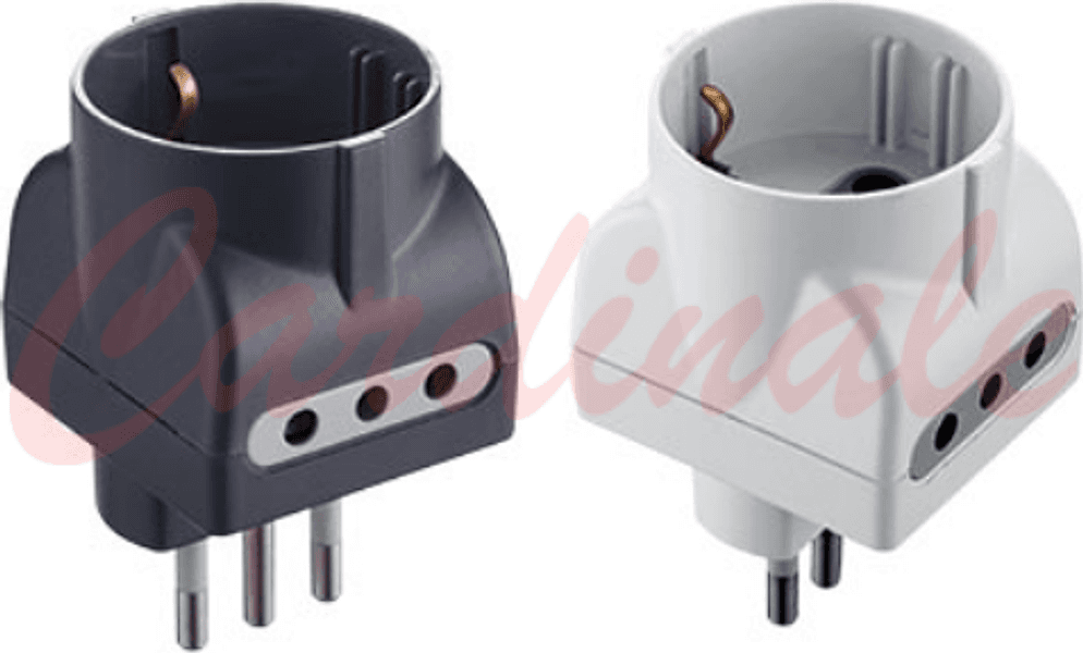 ADATTATORE TRIPLO SCHUKO/BIVALENTE 10A 2P+T prese 10A 2P+T Prese Spine in Adattatori universali da viaggio Eternal Brico - Ariano Irpino, commercioVirtuoso.it