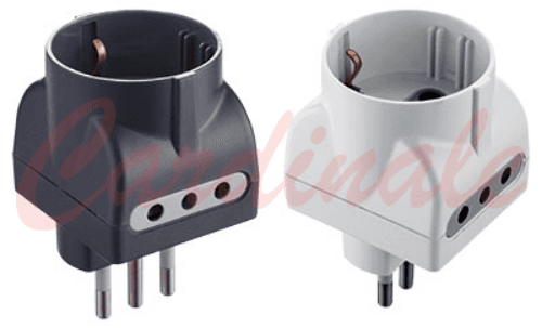 ADATTATORE TRIPLO SCHUKO/BIVALENTE 10A 2P+T prese 10A 2P+T Prese Spine in Adattatori universali da viaggio Eternal Brico - Ariano Irpino, commercioVirtuoso.it