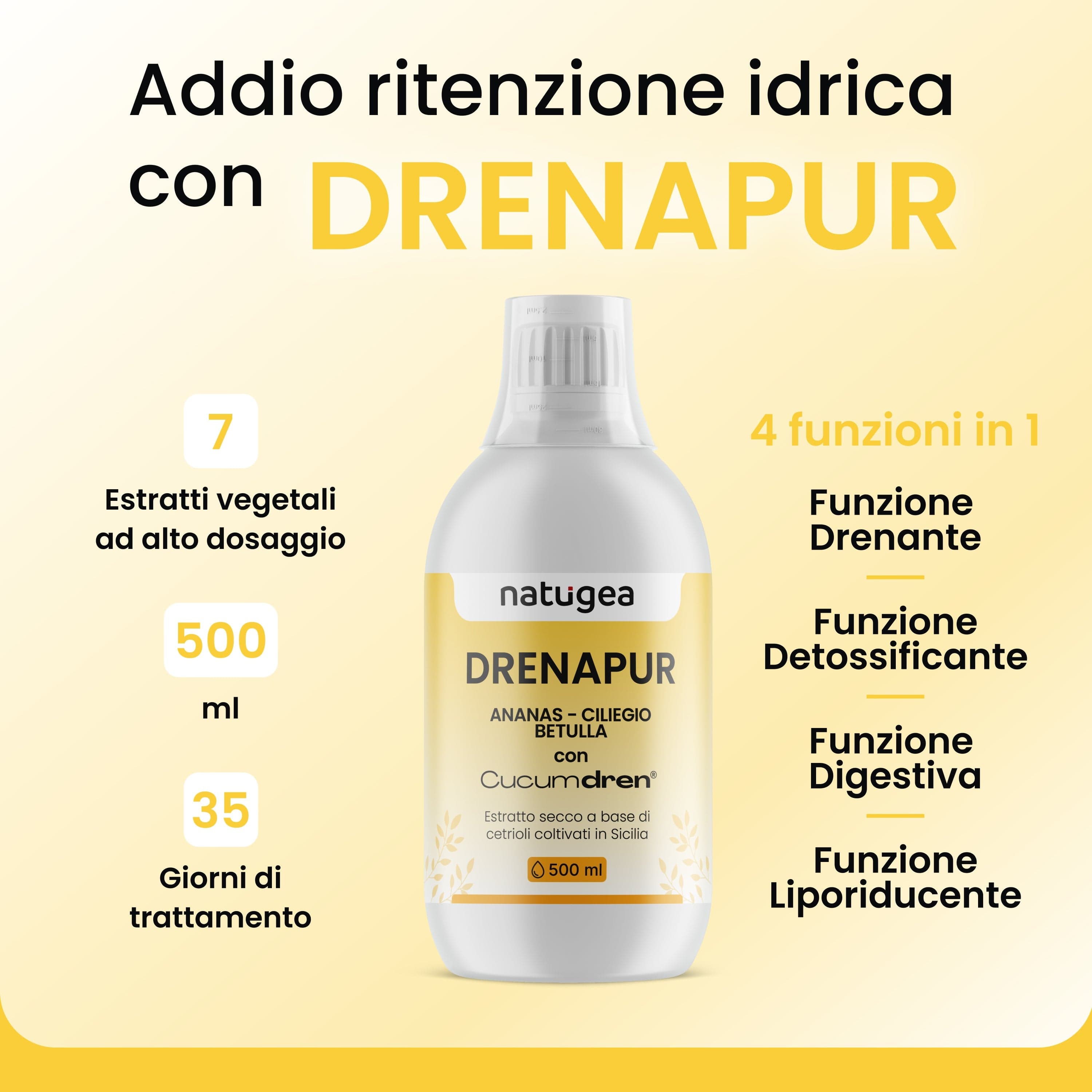Drenapur liquido con Bromelina e Cetriolo in Autocategorizzazione Natugea - Pavia, commercioVirtuoso.it