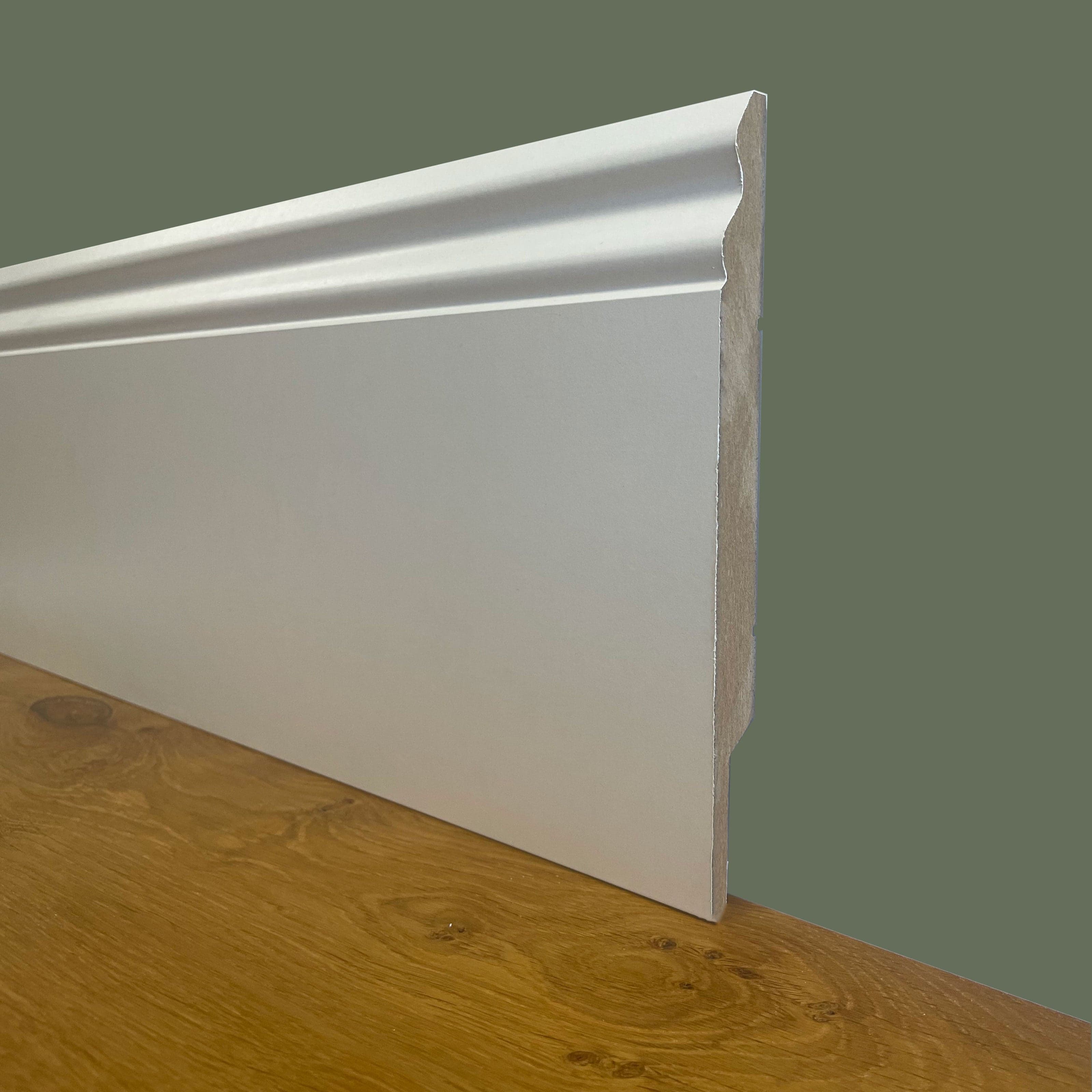 (IL PIU' ALTO) Battiscopa DUCALE in FIBRA DI LEGNO COMPATTA 200X16 BIANCO - Eternal Parquet