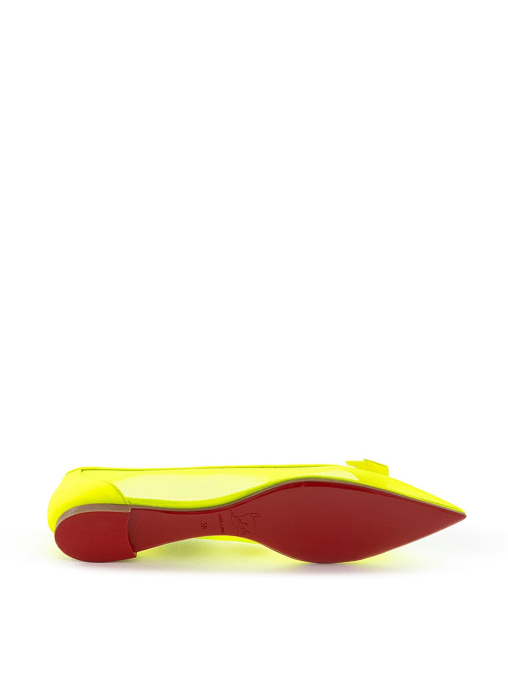 Christian Louboutin Ballerina a Punta in Mesh Giallo Fluo da donna in Ballerine Drestige - Casamassima, commercioVirtuoso.it