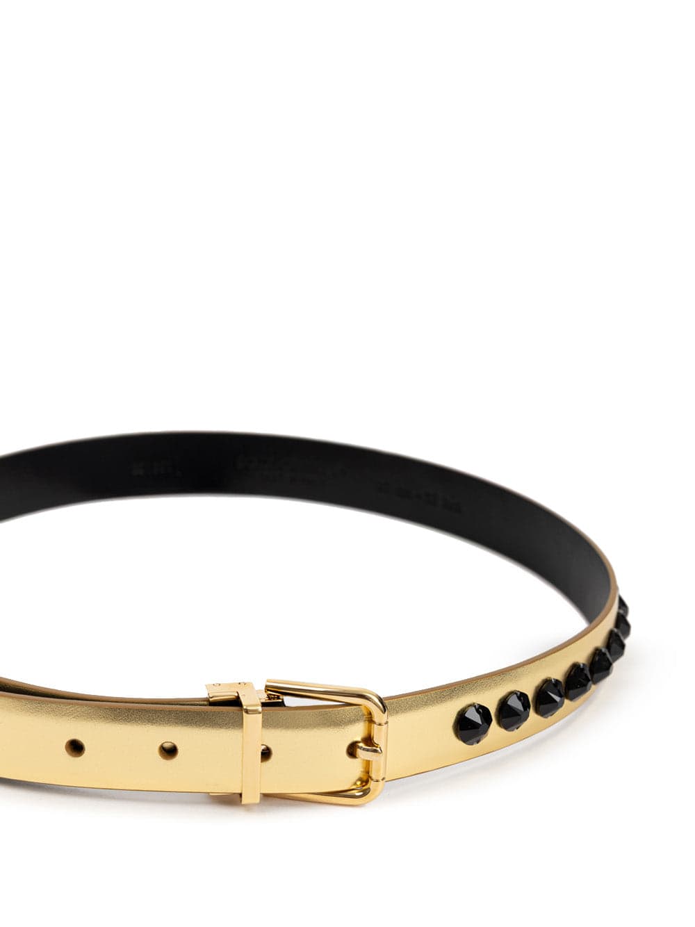 Dolce &amp; Gabbana Cintura in Pelle Gold con Cristalli Neri da donna in Cinture Drestige - Casamassima, commercioVirtuoso.it