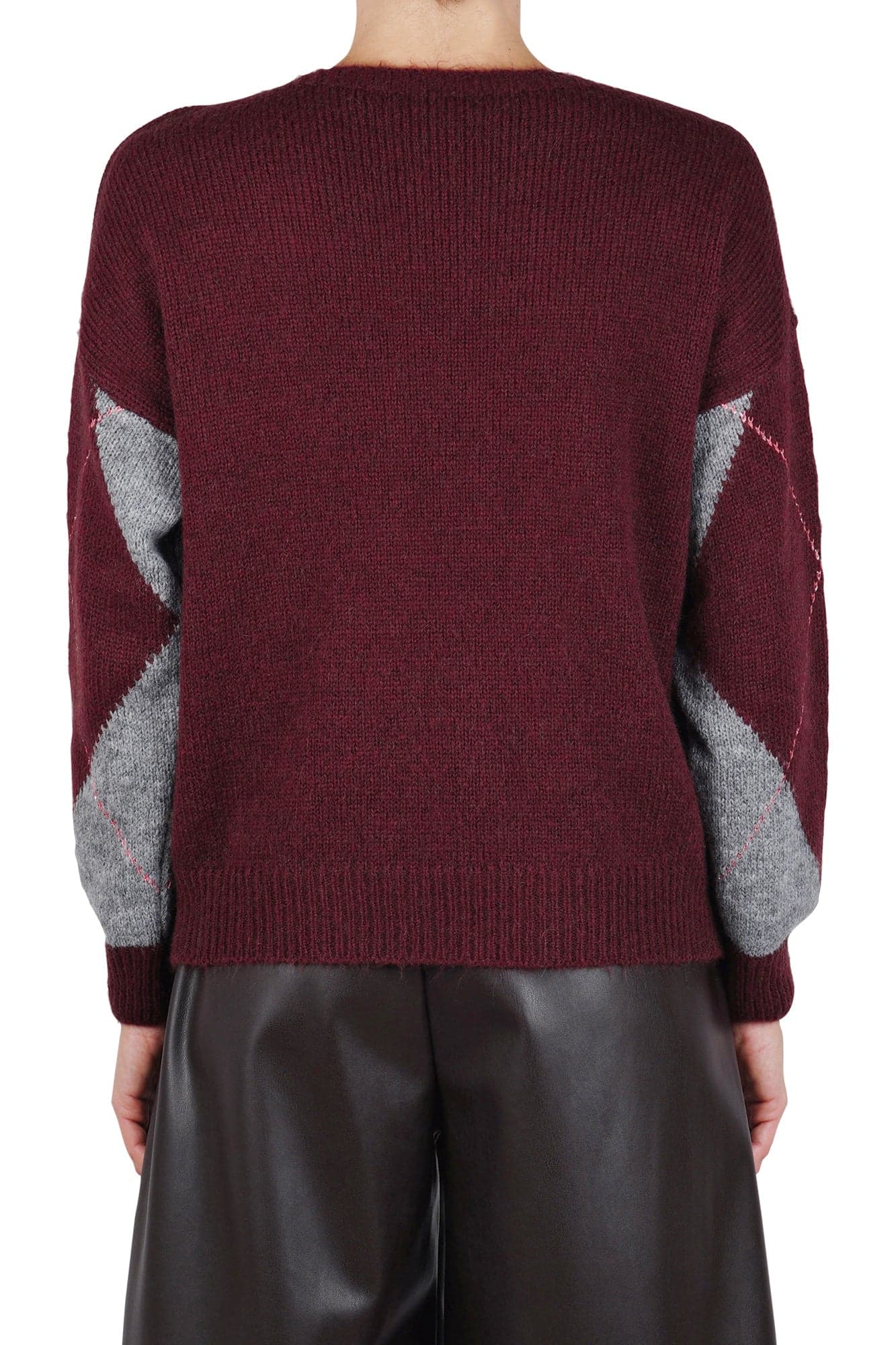 LA FEMME BLANCHE La Femme Blanche - Maglia - 461454 - Grigio/Bordeaux da donna in Felpe senza cappuccio Drestige - Casamassima, commercioVirtuoso.it