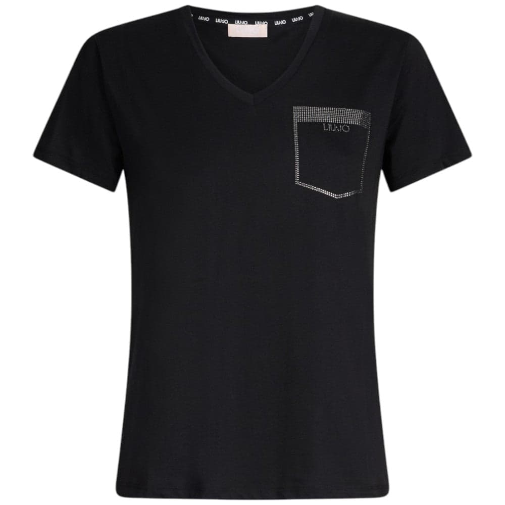 Liu Jo t-shirt nera con strass TA5172JS923 M9278 T-shirt Liu Jo