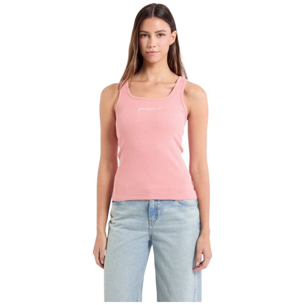 Guess Jeans canotta rosa a coste W5RP48 KA0H1 G682