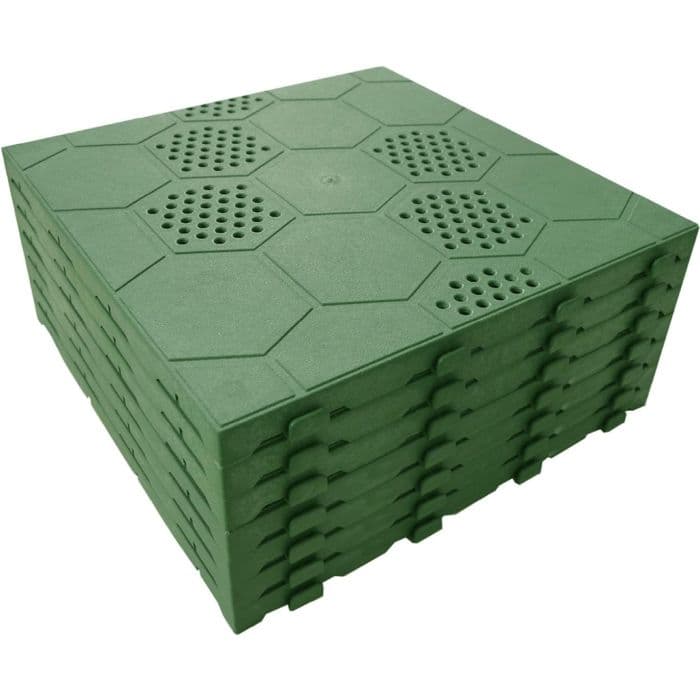 Set 30 Piastrelle pavimento plastica verde drenante 400x400x25mm per giardino in Bordature da giardino CarrelloDigitale.it - Seclì, commercioVirtuoso.it