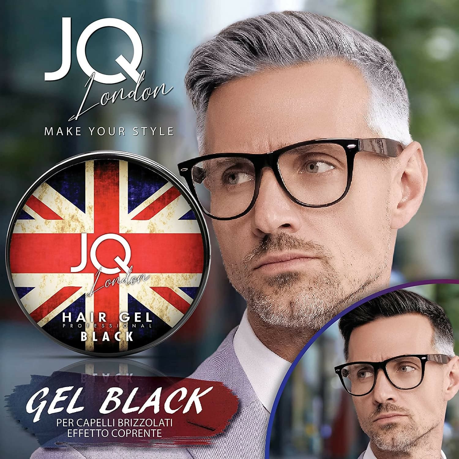 Gel Capelli Nero Colorante Uomo Professionale – Gel Modellante Coprente Capelli Bianchi, Effetto Naturale e Lucido, Tenuta Media, Styling Antigrigio, Non Ungente, Lavabile con Shampoo in Gel Ricci Perfetti - Partinico, commercioVirtuoso.it