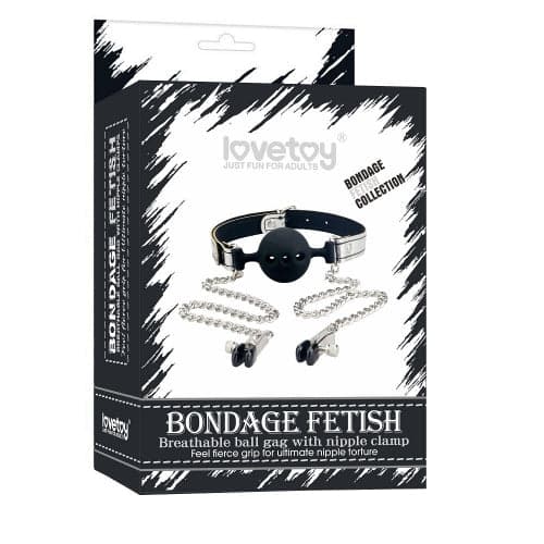 Pinzette per capezzoli con catene al morso bavaglio con gag nero e argento in prodotto Erosdom - Palmi, commercioVirtuoso.it