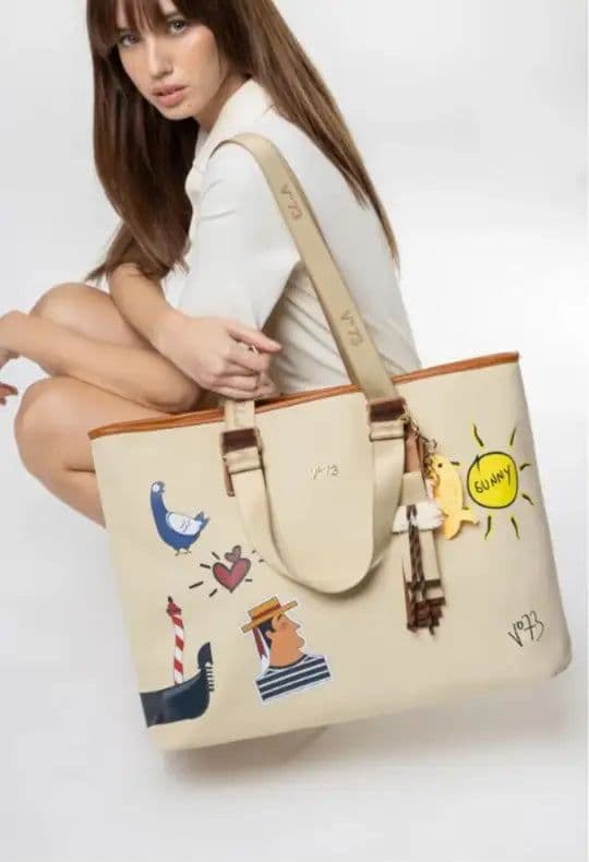 73BS9TZ01C BORSE SHOPPING V73 Beige 0000000306 in Borse a spalla Époque - Manfredonia, commercioVirtuoso.it