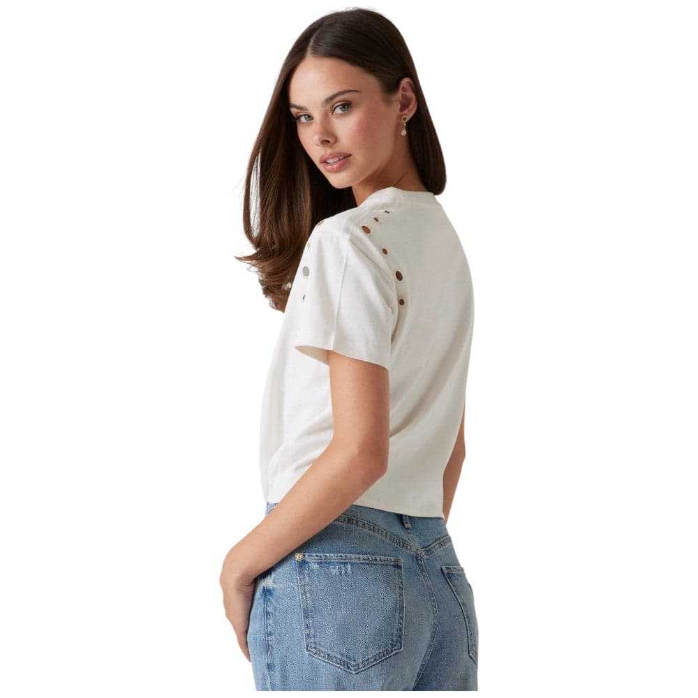 Guess t-shirt panna cropped Eyelet W5GI18 I3Z14 G012 T-shirt Guess