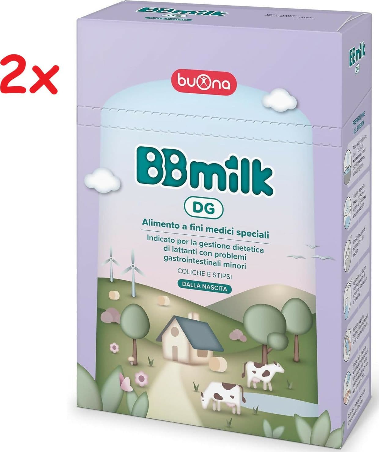 2x BBmilk DG - Latte Biologico in Polvere Alimento a fini medici speciali indicato per la gestione dietetica di lattanti con problemi gastrointestinali minori - coliche e stipsi - 2 Confezioni da 400gr ciascuna - 800gr totale in Latte in polvere per bambini Sanitaria Gioia del Bimbo - Villa San Giovanni, commercioVirtuoso.it