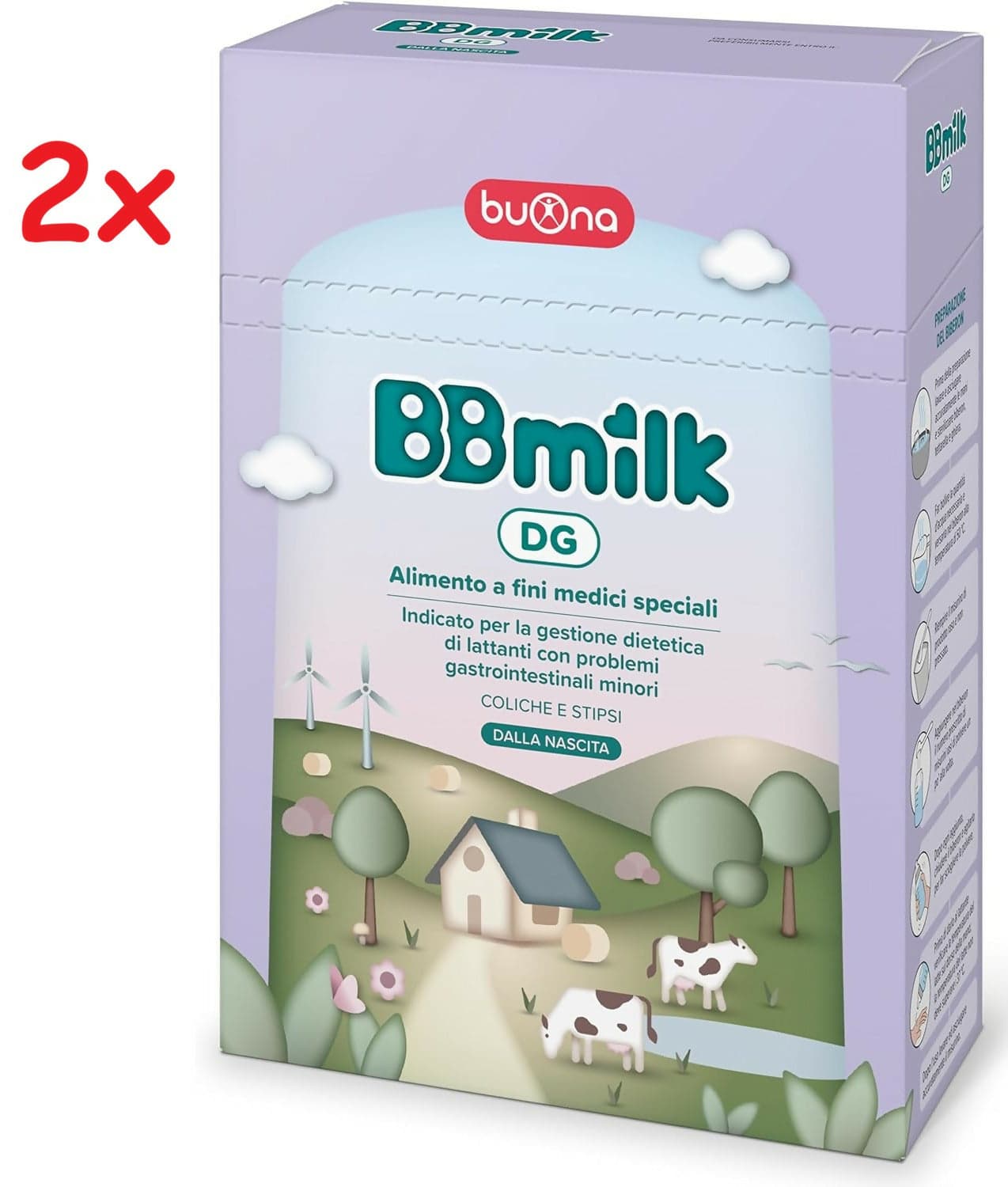 2x BBmilk DG - Latte Biologico in Polvere Alimento a fini medici speciali indicato per la gestione dietetica di lattanti con problemi gastrointestinali minori - coliche e stipsi - 2 Confezioni da 400gr ciascuna - 800gr totale in Latte in polvere per bambini Sanitaria Gioia del Bimbo - Villa San Giovanni, commercioVirtuoso.it