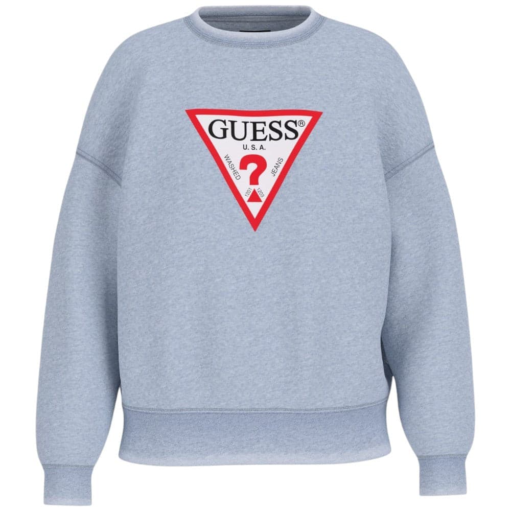 Guess Jeans felpa celeste slavato logo grande W5GQ19 KCTJ1 IDWS