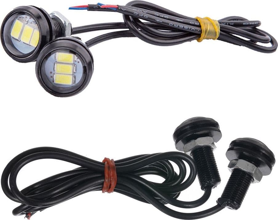 Eagle Eye Luci DRL Diurne Retromarcia Posizione Slim 3W LED auto moto 12V bianco 6000K