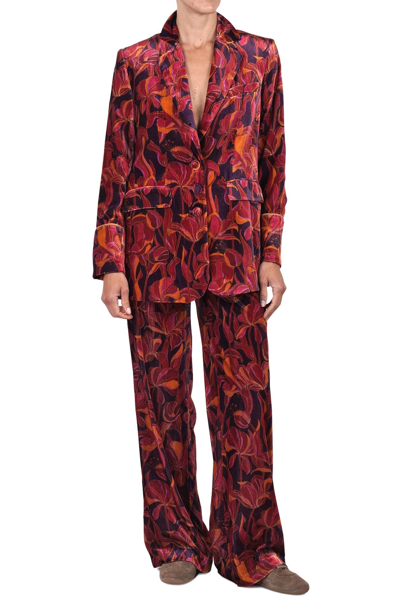 MALIPARMI Maliparmi - Pantalone - 460720 - Fantasia Bordeaux da donna in Pantaloni Drestige - Casamassima, commercioVirtuoso.it