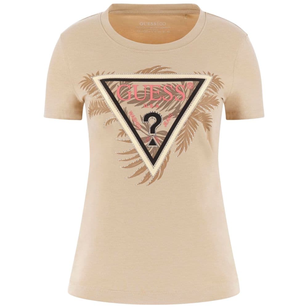 Guess t-shirt beige logo triangolo W5YI13J1314G1L7 in T-Shirt Prodotti di Classe - Nocera Superiore, commercioVirtuoso.it