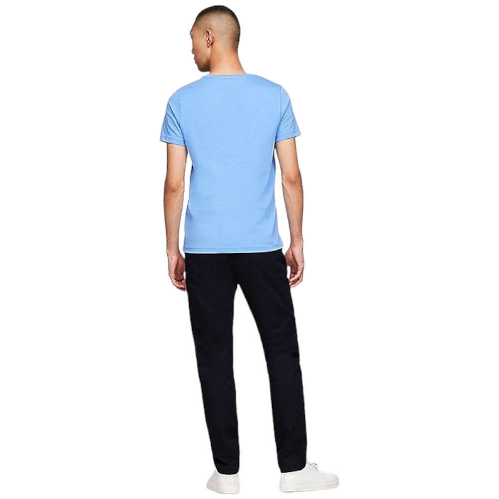 Tommy Hilfiger t-shirt azzurro logo ricamato MW0MW11797 T-shirt Tommy Hilfiger