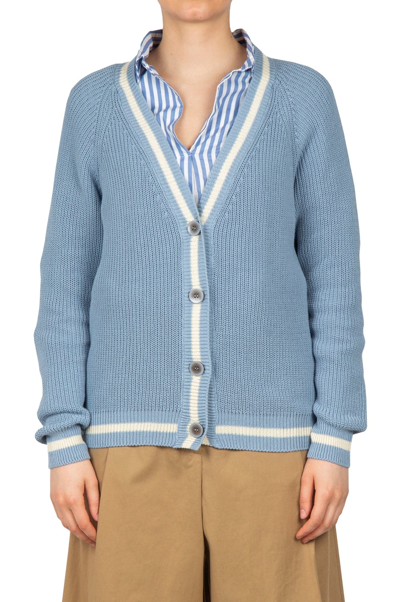 LA FEMME BLANCHE La Femme Blanche - Cardigan - 451434 - Azzurro da donna in Cardigan Drestige - Casamassima, commercioVirtuoso.it