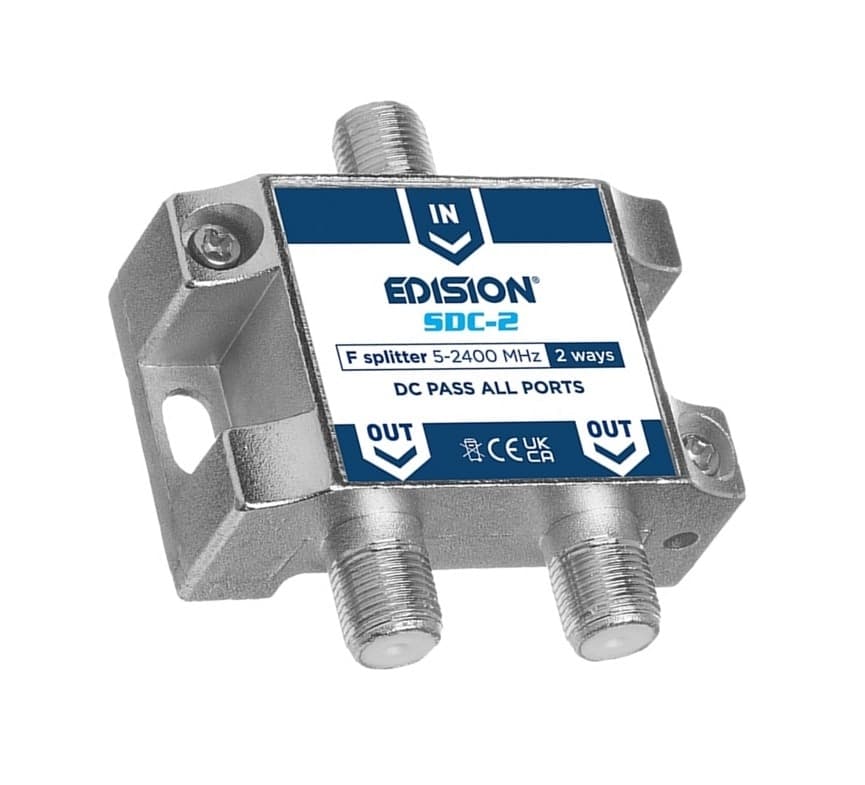 Splitter 2 Vie F 5-2400Mhz Satellitare e Terrestre EDISION SDC-2 in Splitter DFP Elettronica Store - Scafati, commercioVirtuoso.it