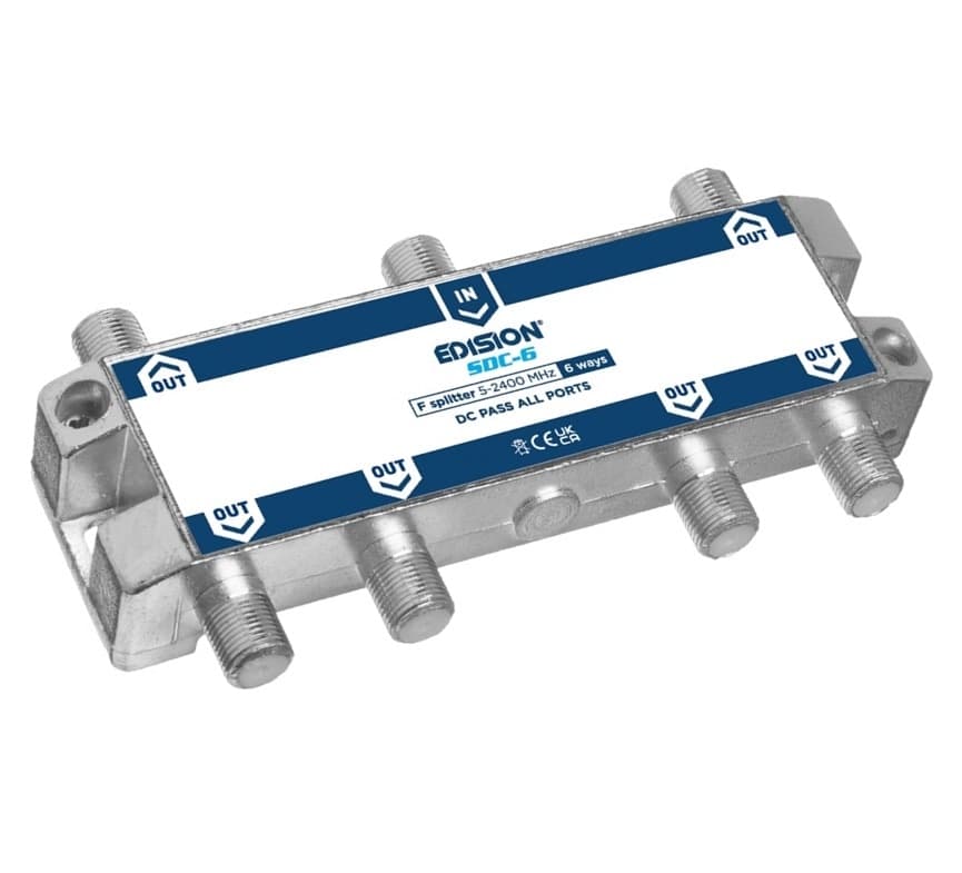 Splitter 6 Vie F 5-2400Mhz Satellitare e Terrestre EDISION SDC-6 in Splitter DFP Elettronica Store - Scafati, commercioVirtuoso.it