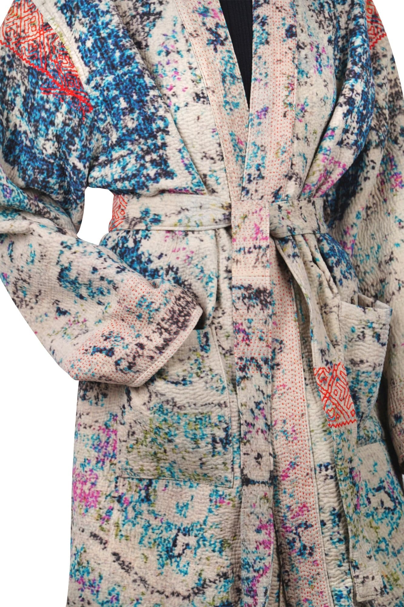 LA FEMME BLANCHE La Femme Blanche - Kimono - 470161 - Grigio/Petrolio da donna in Accappatoi e vestaglie Drestige - Casamassima, commercioVirtuoso.it