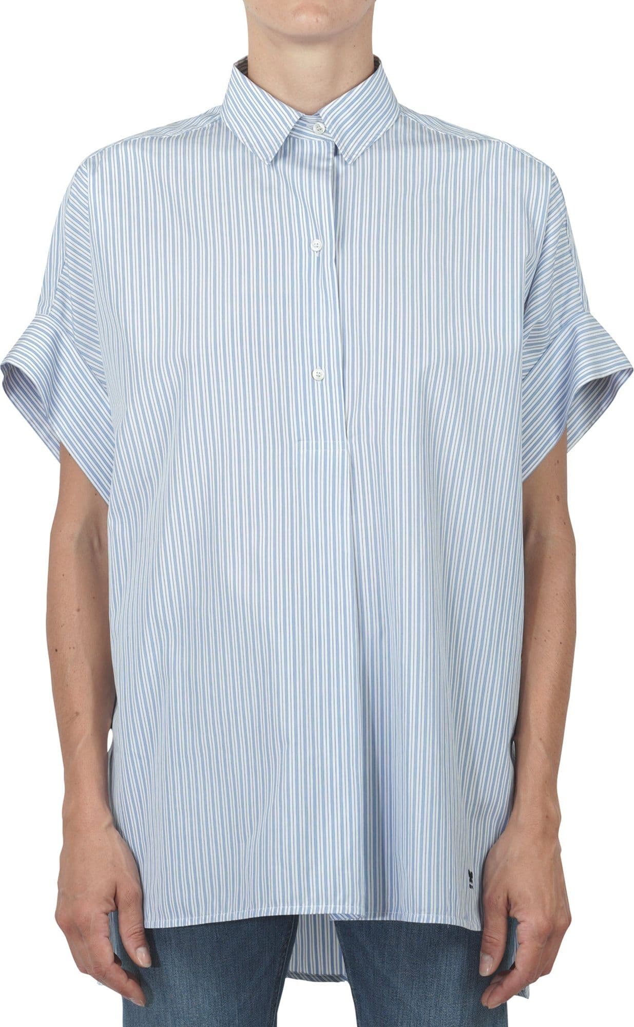 WEEKEND MAXMARA Weekend MaxMara - Camicia - 460898 - Bianco/Azzurro da donna in Bluse e camicie Drestige - Casamassima, commercioVirtuoso.it